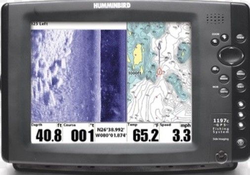 Humminbird 407160-1 Model 1197c SI Side Imaging Sonar/External GPS Combo, 800 x 600 Resolution, 26.4 cm metric Display Diagonal, Color Support, Temperature Alarms, Included transducer Transducer Presence, XHS-9-HDSI-180-T Transducer Name, Dual-beam Transducer, Transom Transducer Mount, 18